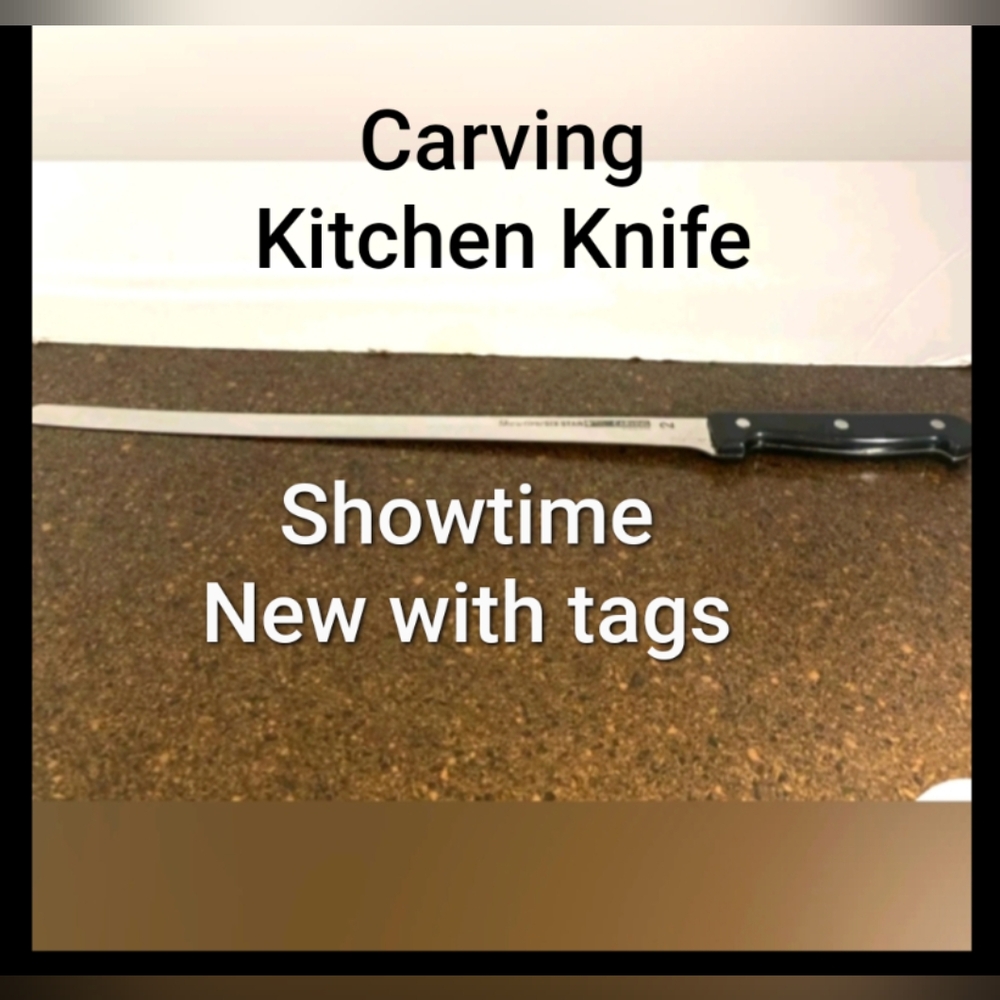 Kitchen Carving Knife New Ronco Showtime Six Star #2 Stainless Steel 12.25" NWT
